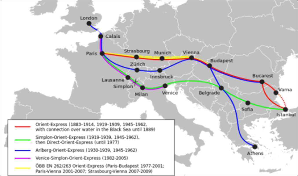 Murder on the Orient Express destinations