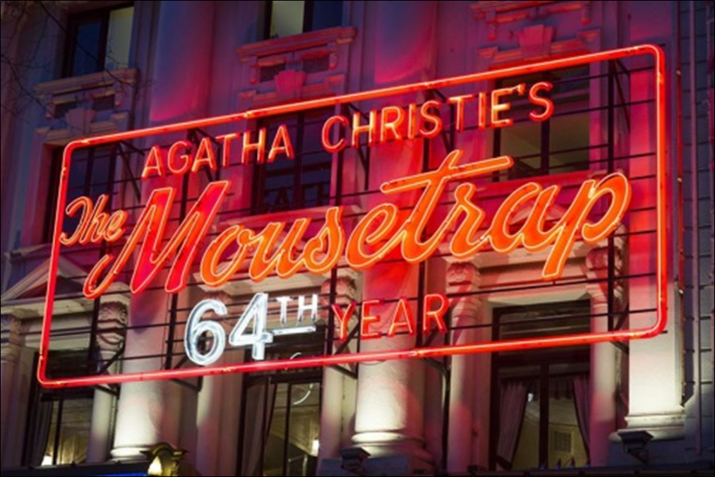 Marquee for Christie's Play "The Mousetrap"