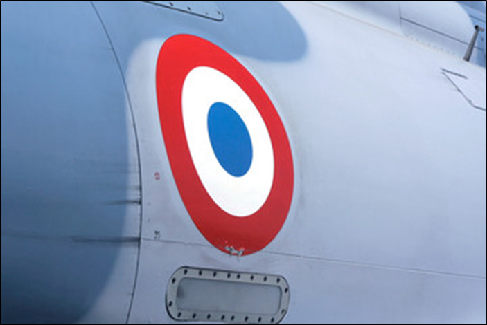 French Air Force Plane with Cockade Insignia