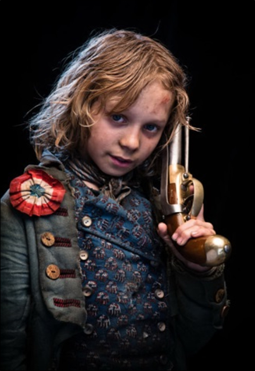 Young Gavroche from Les Miserables Wearing a Tricolor Cockade