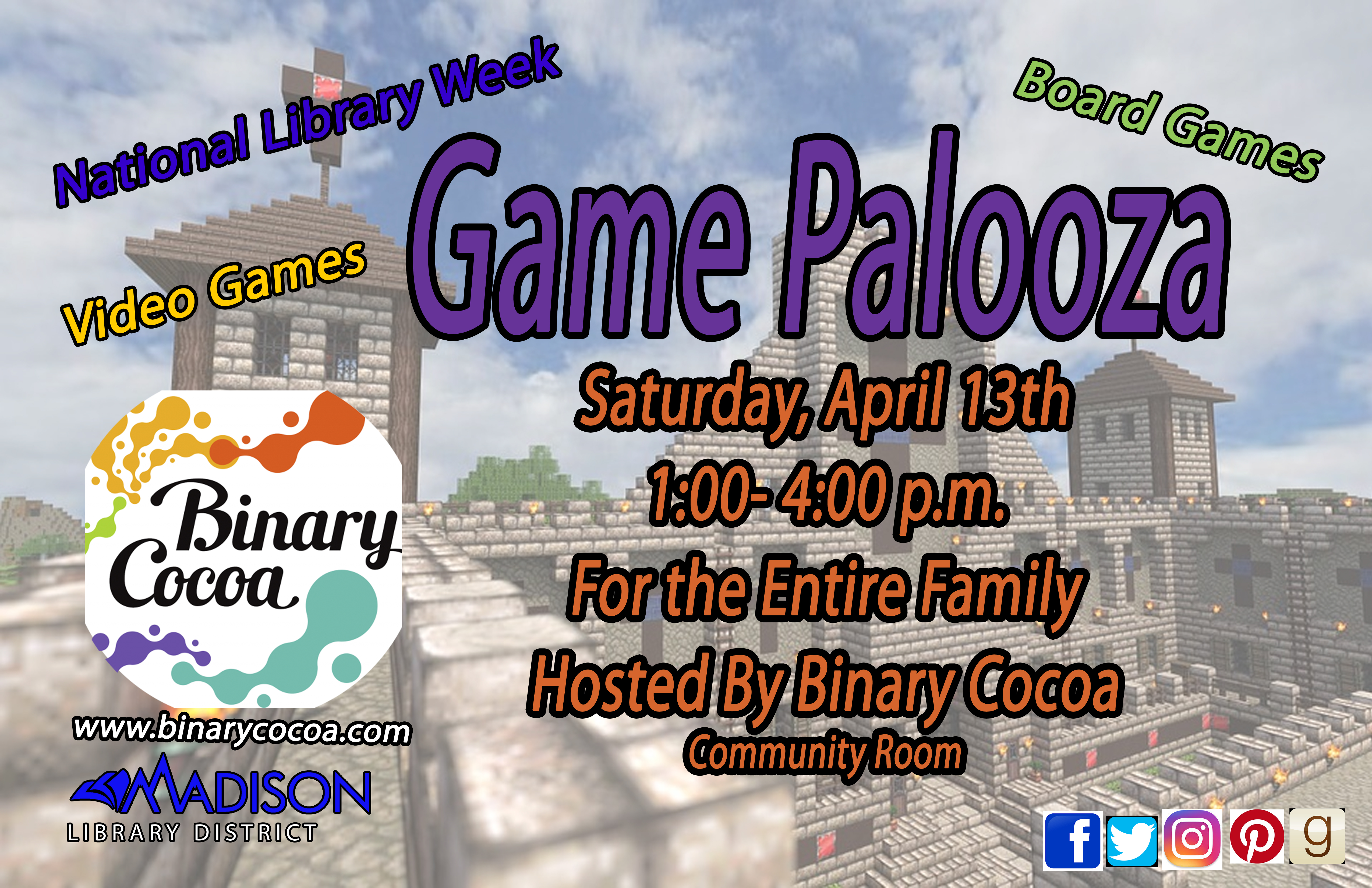 Game Palooza April 13th