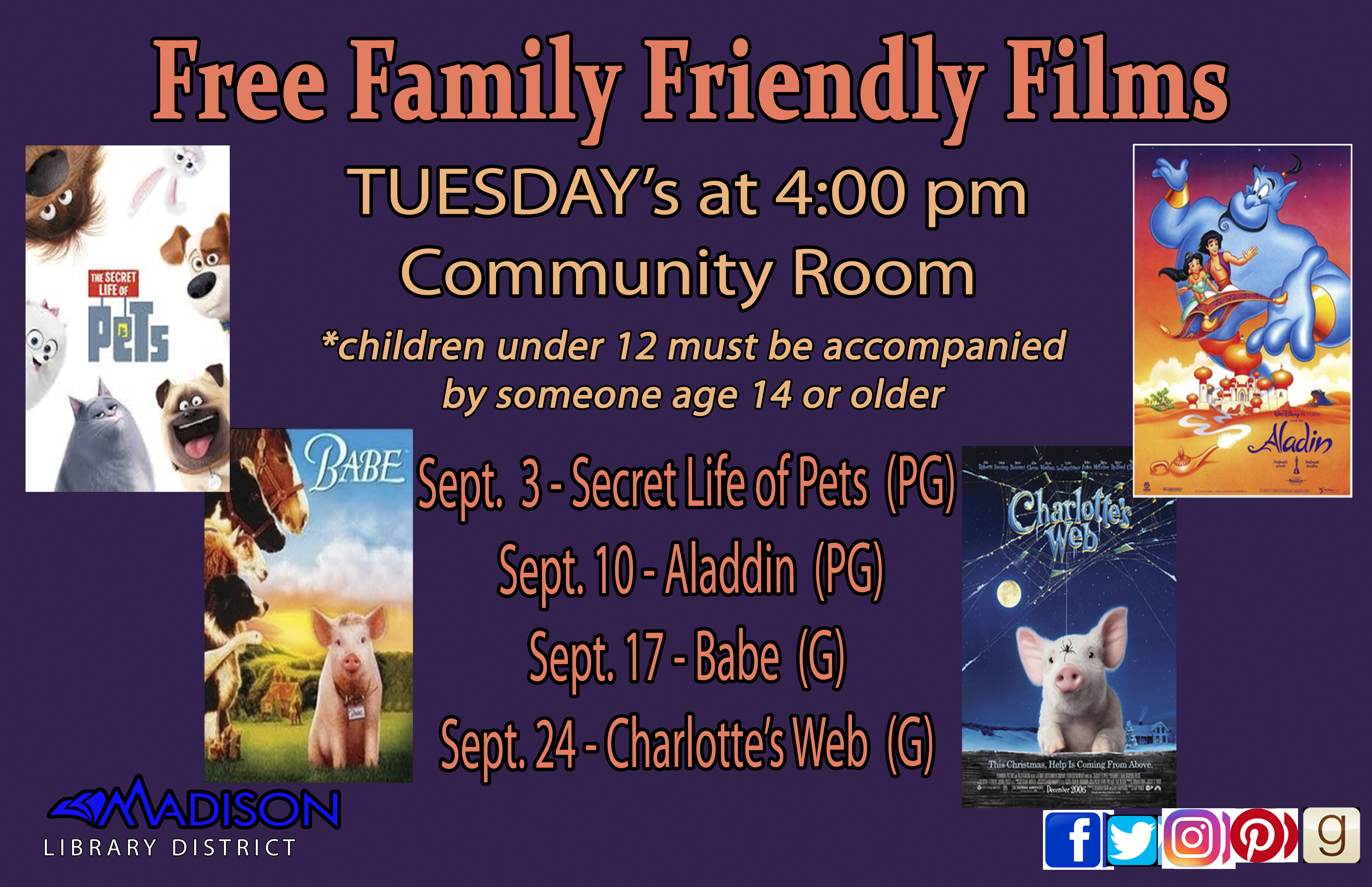 September Free Family Friendly Films