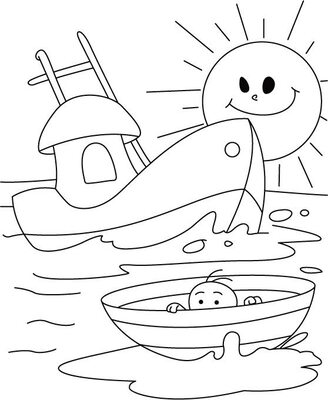 boat coloring page