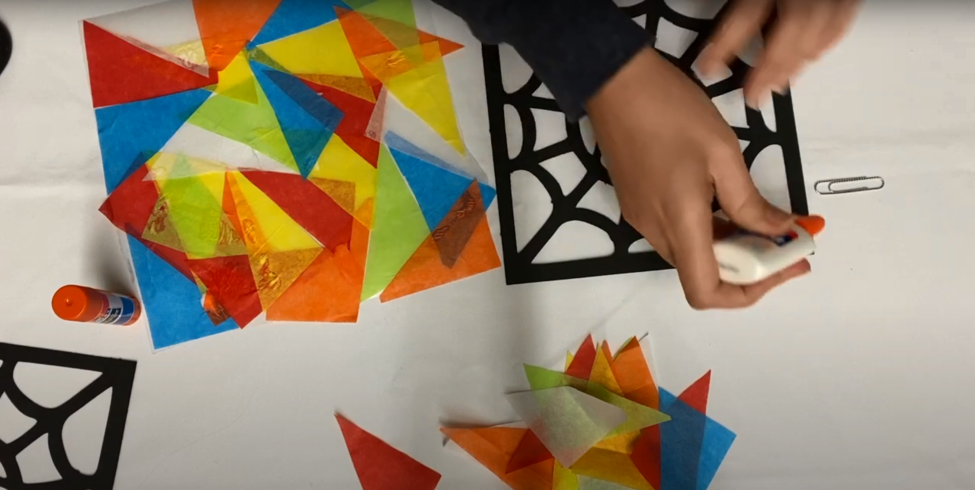 Kid and Tween STEAM: Stained Glass Spiderwebs