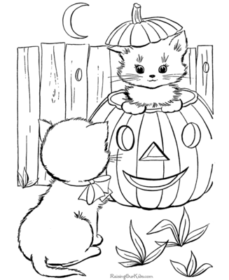 creepy cat coloring page