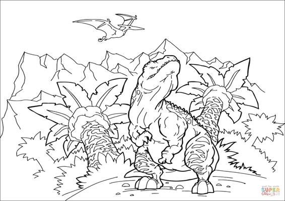 t rex coloring page