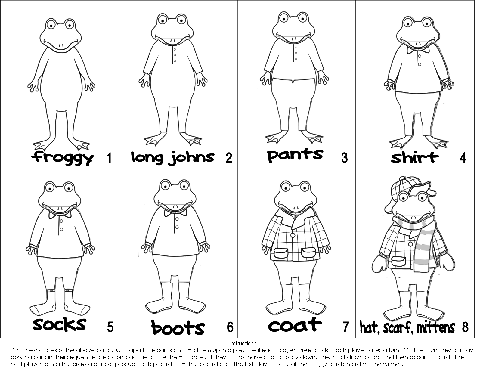 froggy gets dressed coloring page