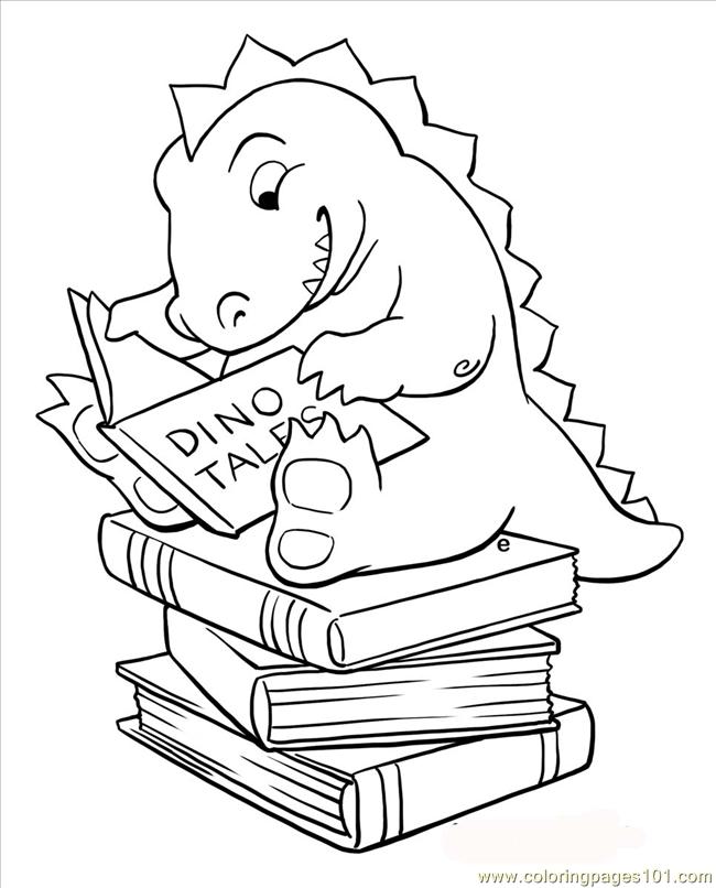 Dino-Reader-Coloring-Page