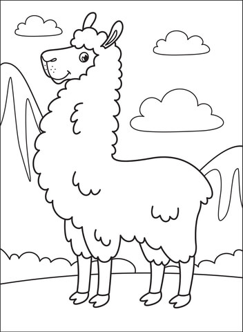 llama-coloring-page