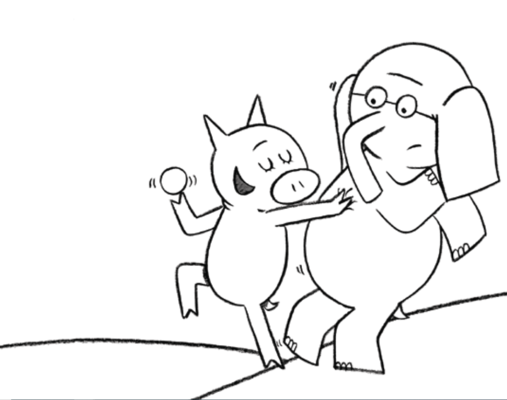 elephant and piggy coloring page
