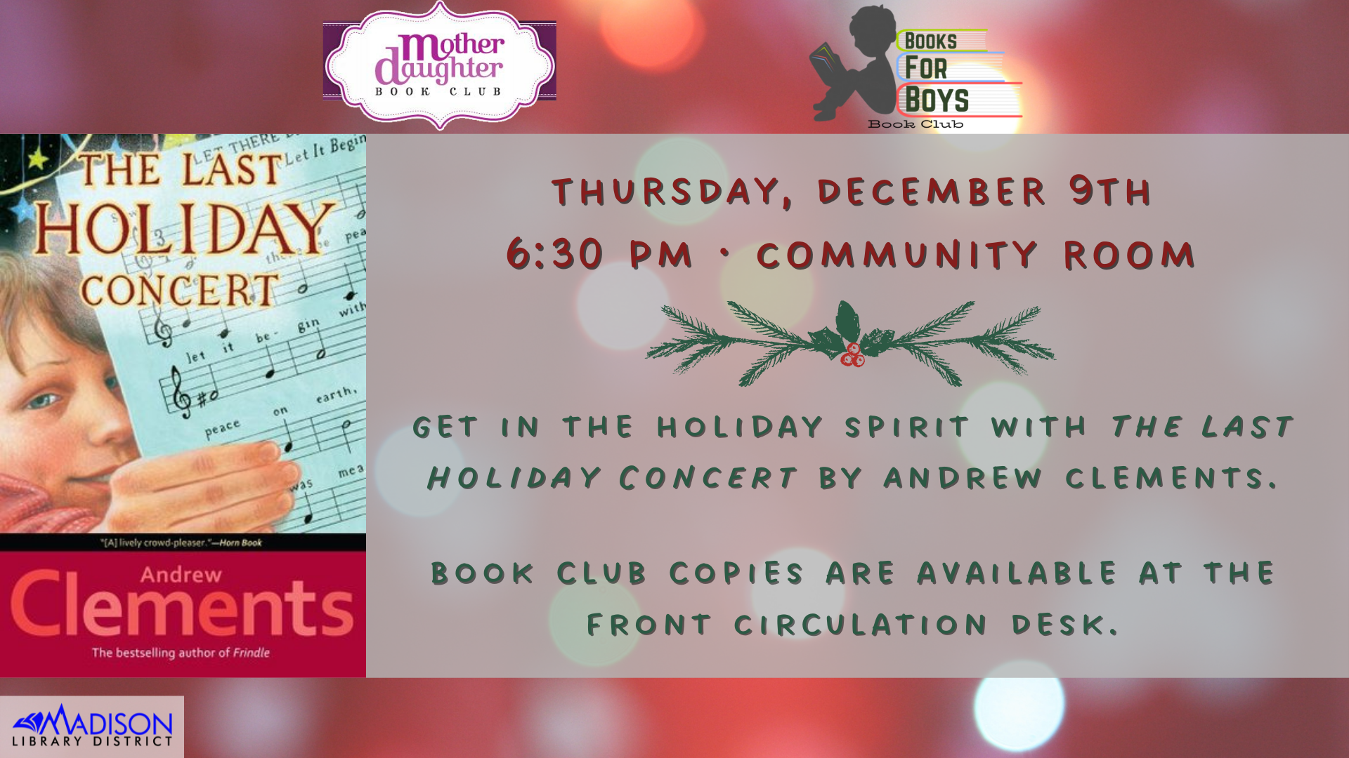 TV BLOG MDBC BFB Book Club dec 2021