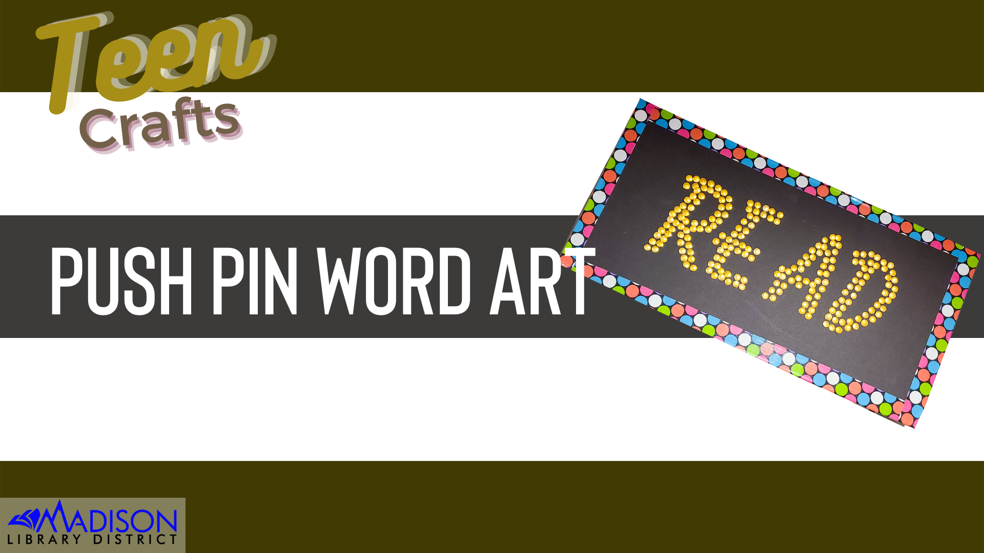 Teen Craft: Push Pin Word Art