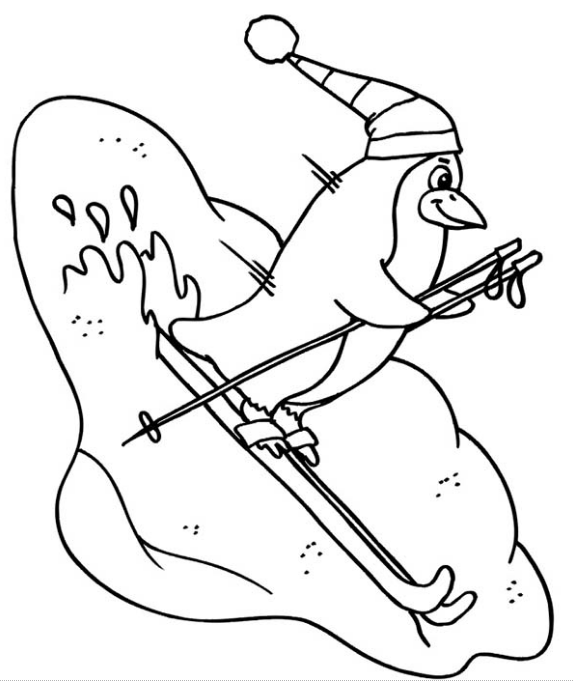 skiing penguin