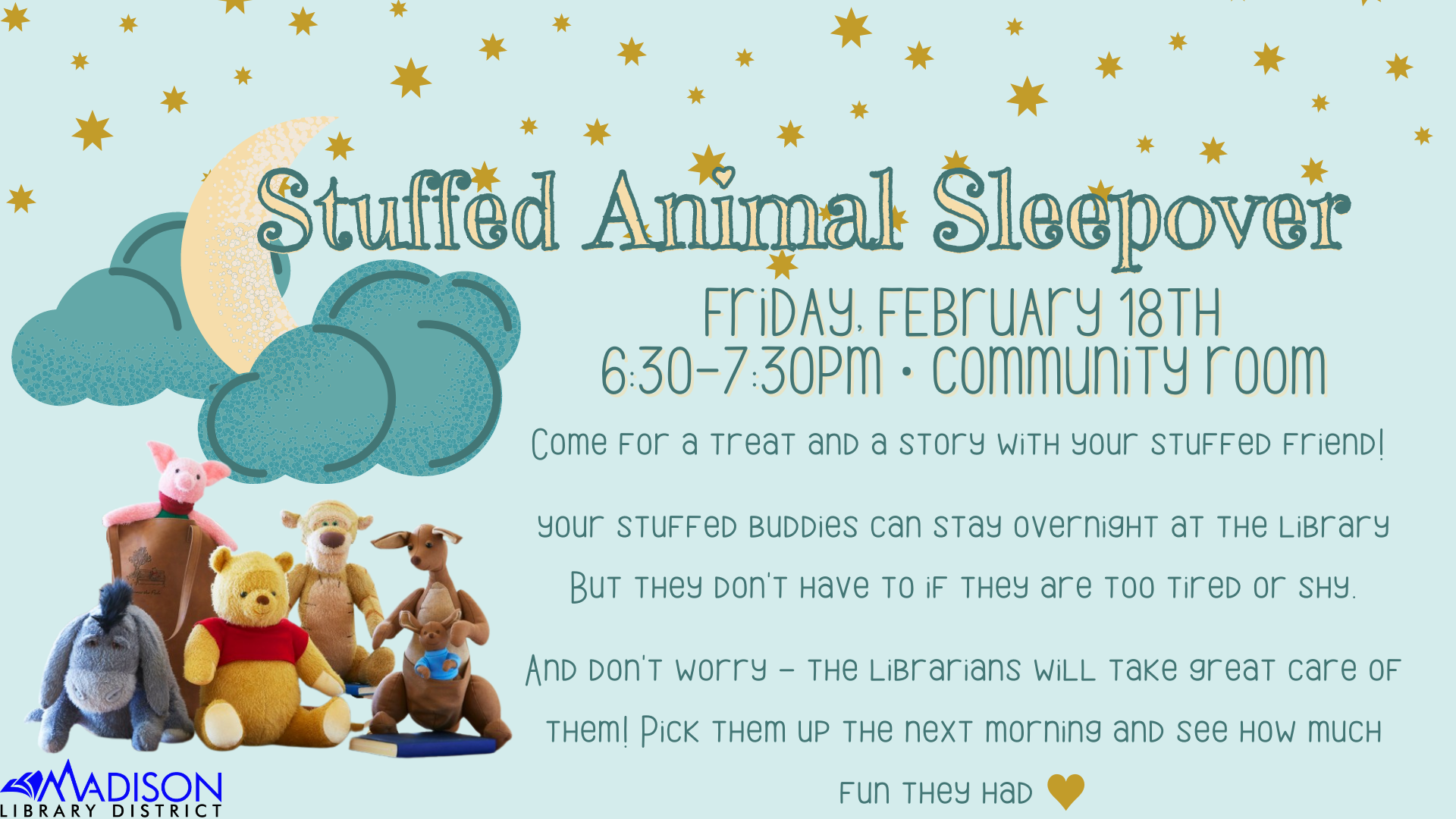TVBLOG stuffed animal sleepover feb 2022