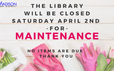 Closed April 2nd for Building Maintenance