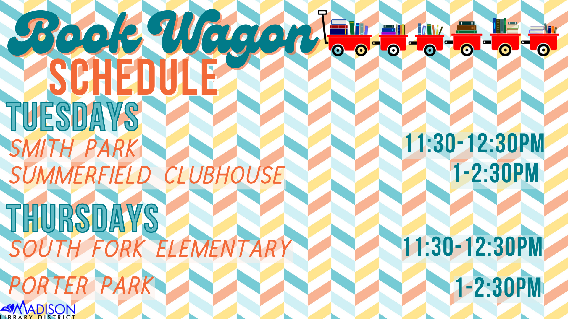 TV BLOG book wagon schedule 2022