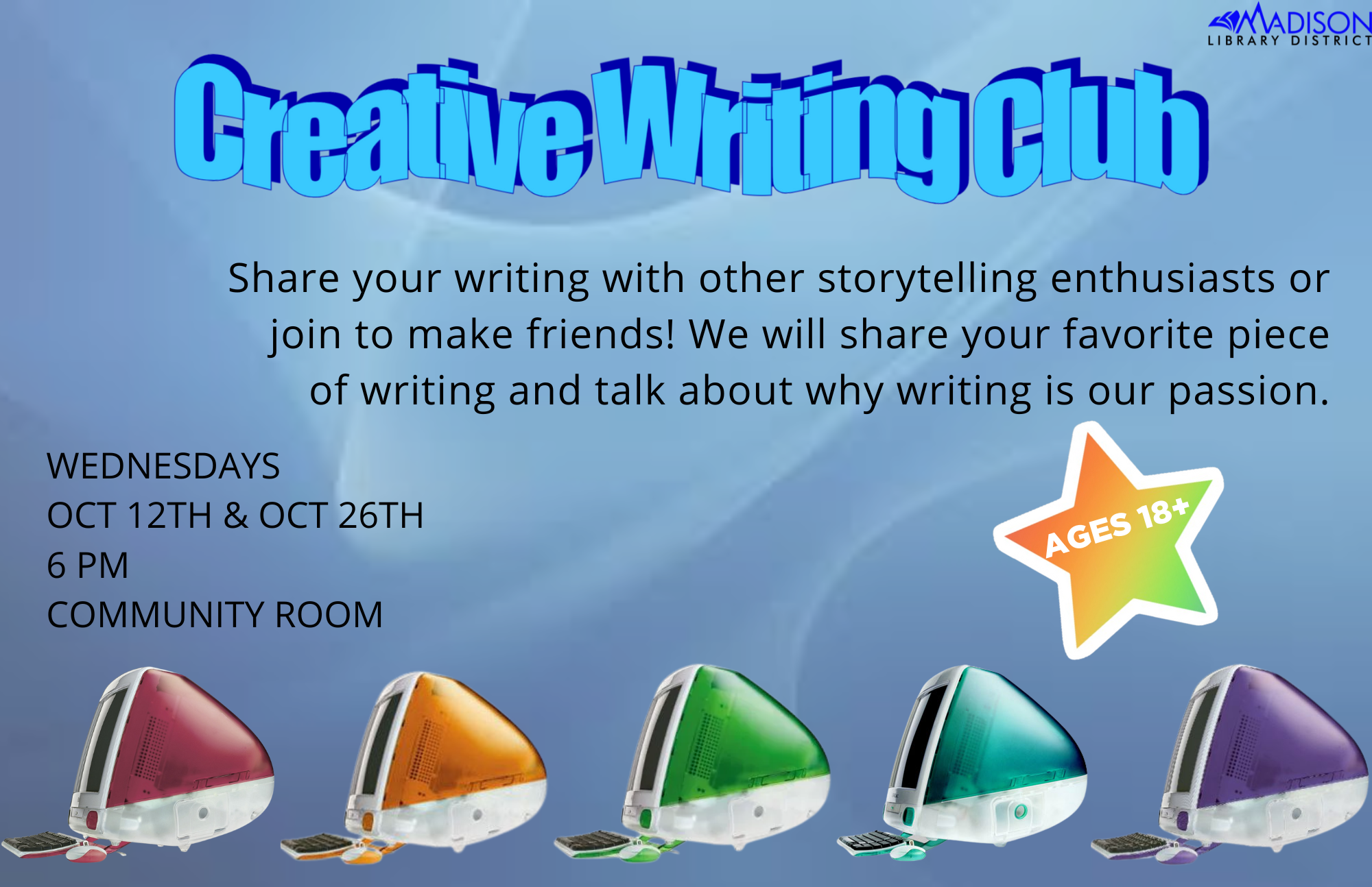 POSTER creative writing club Oct 2022