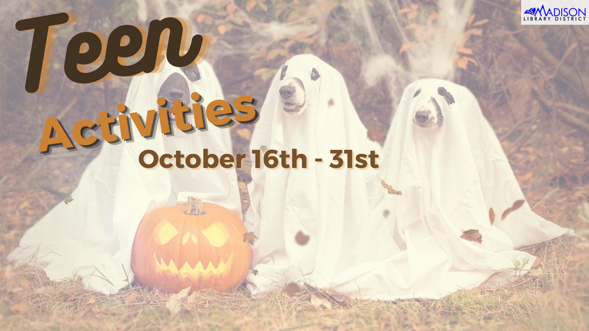 Teen Activities October 16-31