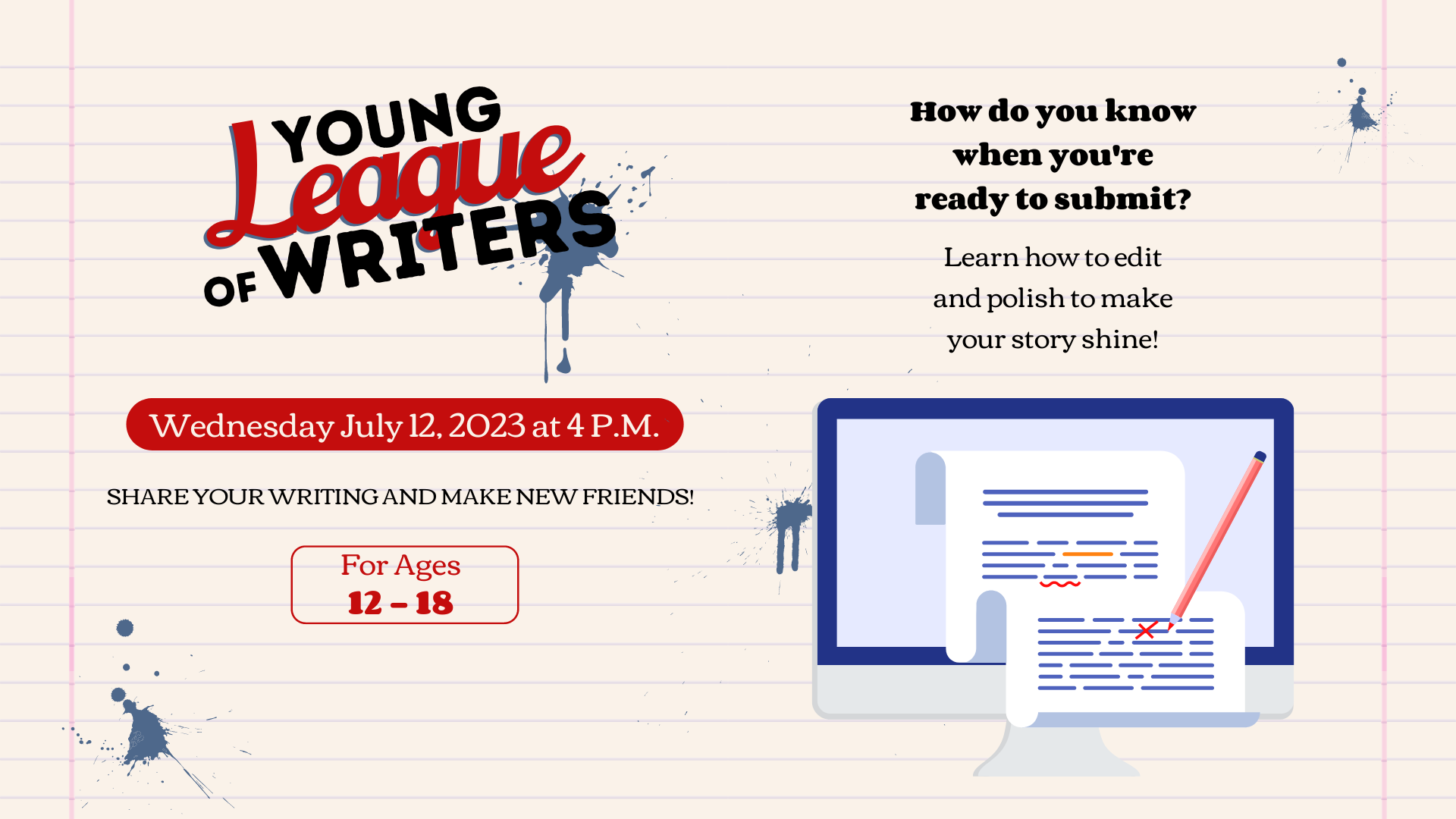 TVBLOG YLW July 23 Teen action council have a say in what goes on at the library for teens