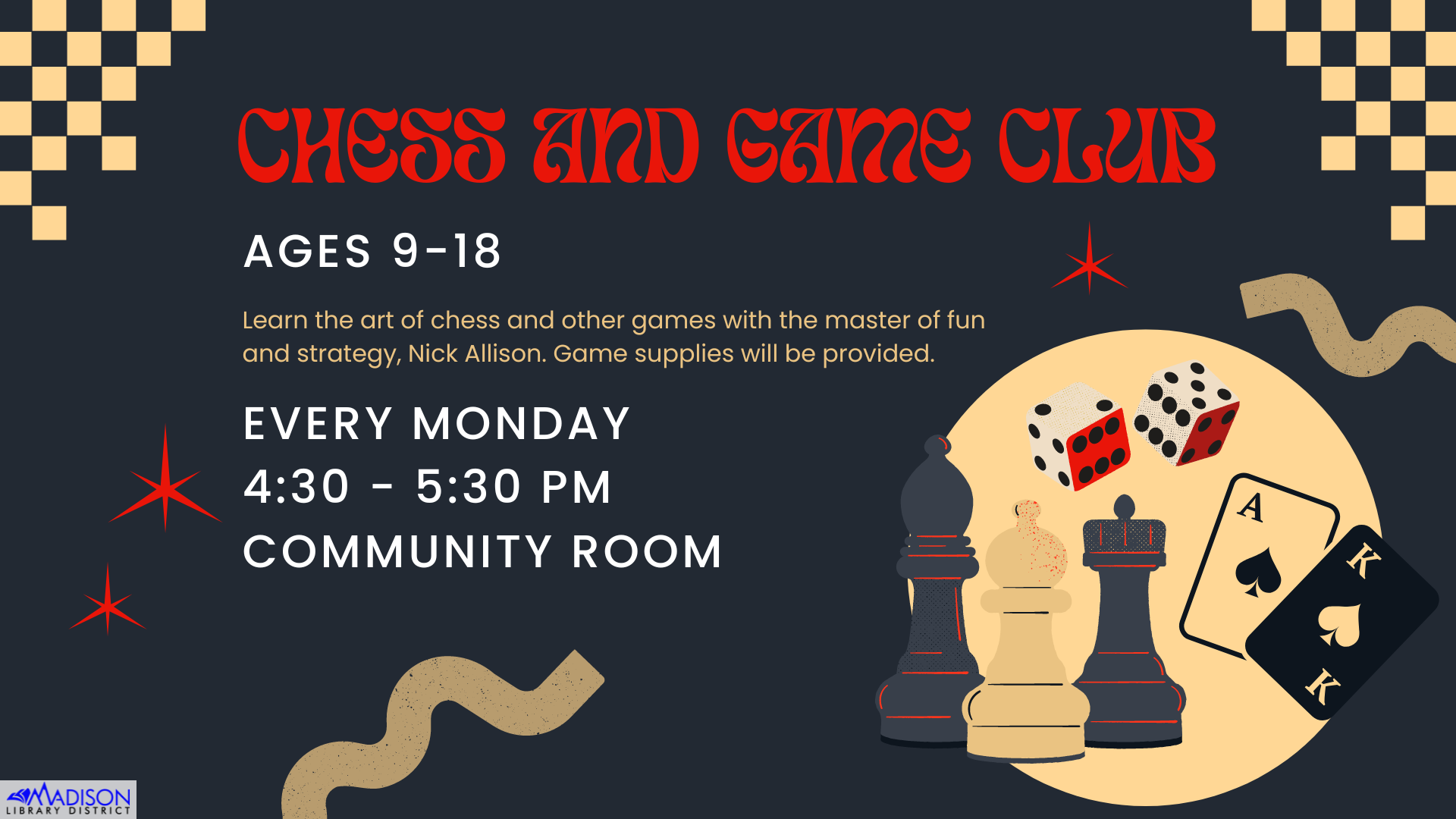 TVBLOG chess and game club Teen action council have a say in what goes on at the library for teens