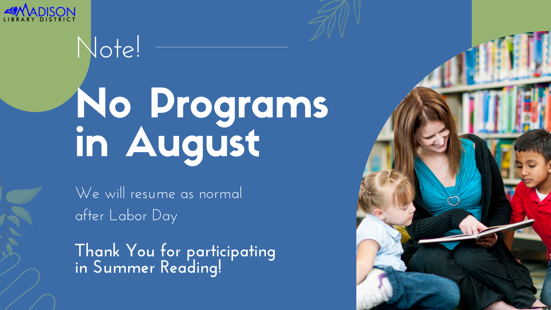 No Programs in August