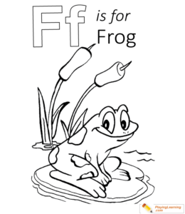 F is for Frog coloring page.
