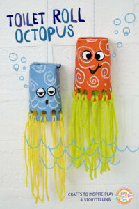 toilet-roll-octopus-craft Octopus craft made from a toilet paper roll.