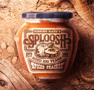 A jar of Sploosh with a label that says 