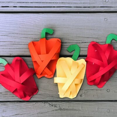 3D paper bell pepper craft.