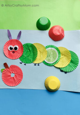 Cupcake Liner Caterpillar Craft