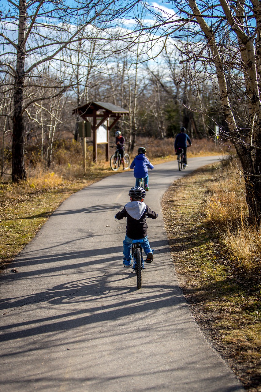 A family going on a bike adventure.
