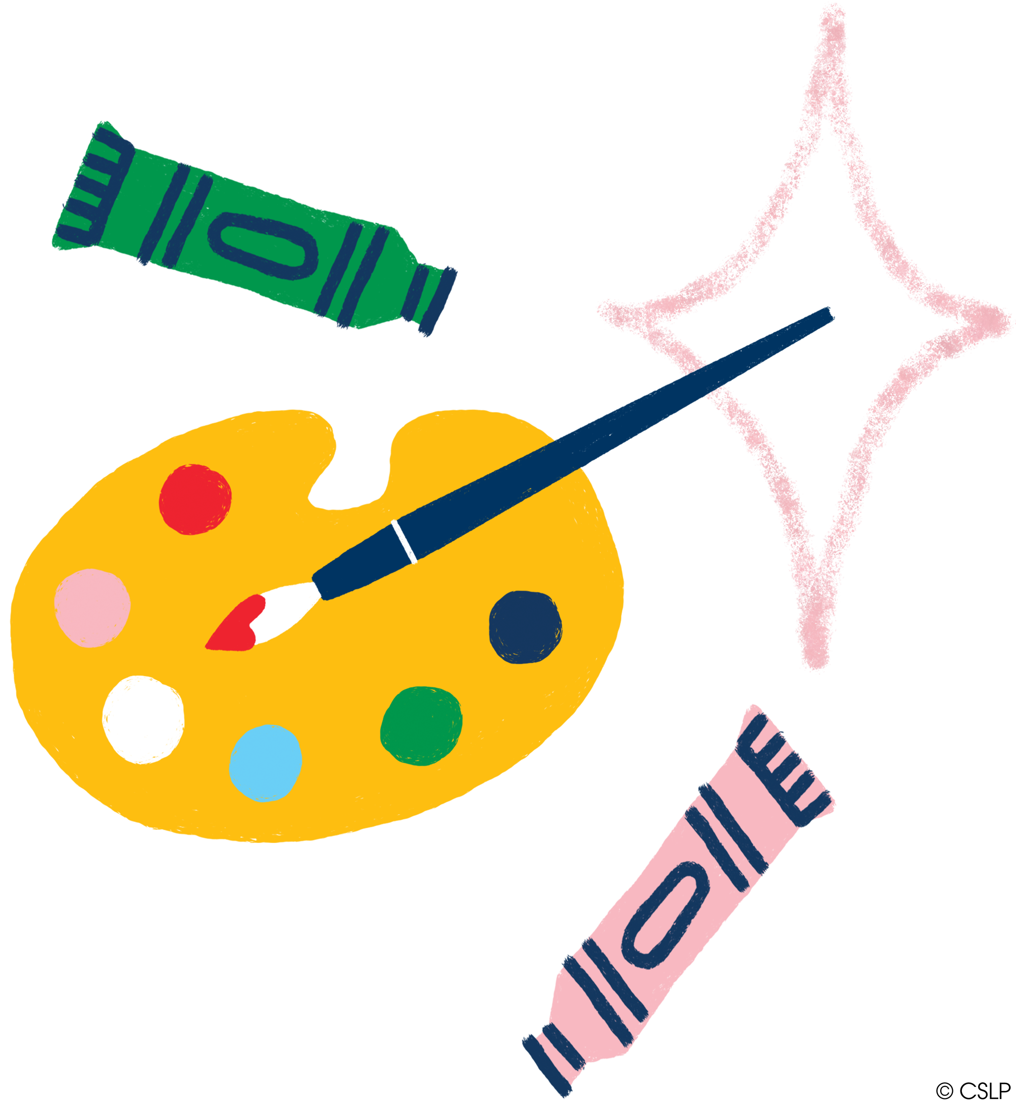 CSLP_2025_PaintPaletteTubes Tween Summer Reading 2025 Blue