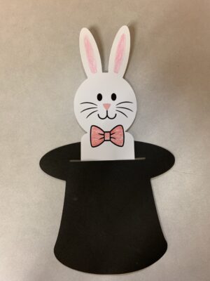 Rabbit coming out of a magic hat.