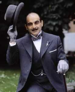 Actor David Suchet as detective Hercule Poirot.