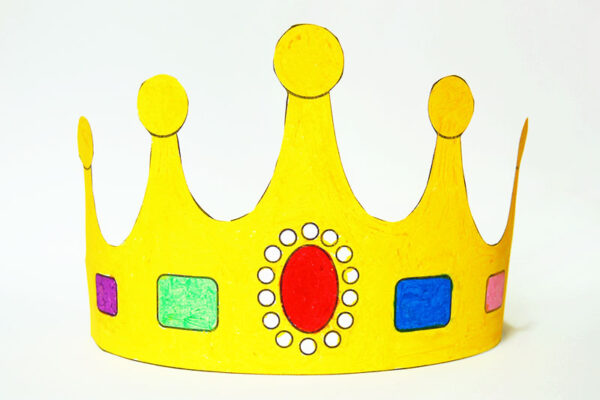 Make and color a paper crown.
