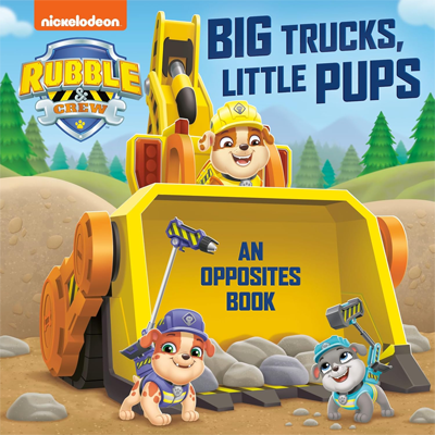 Book cover for Big Trucks, Little Pups illustrated by David Aikins