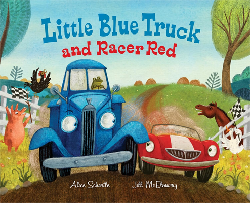 Book cover for Little Blue Truck and Racer Red by Alice Schertle