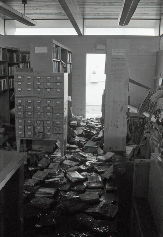 Card Catalog looking towards the basement stairs