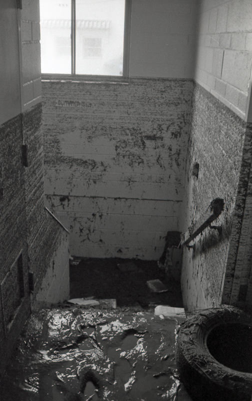 Basement stairs, where the Children's Collection was housed