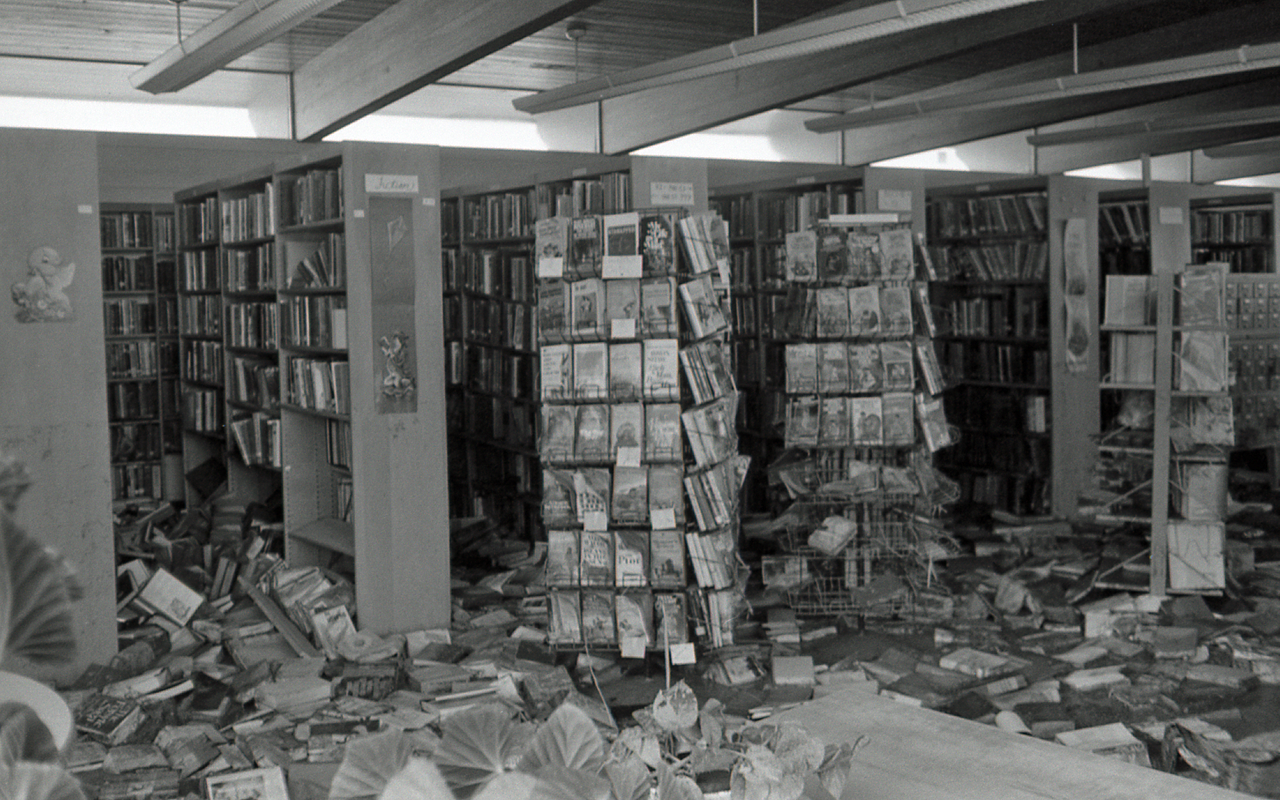 North Wall showing Fiction Books in carousels